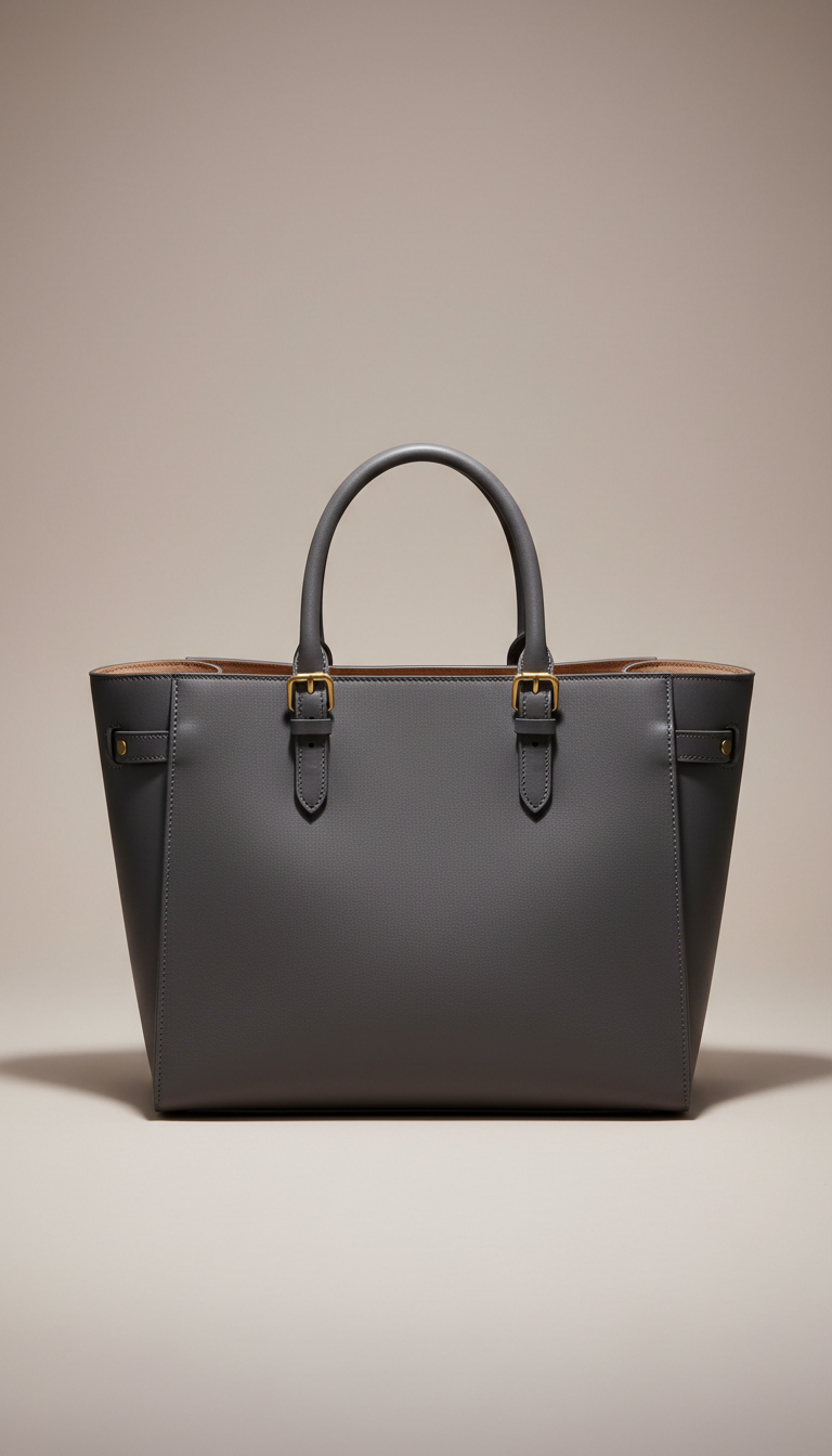 Sac cabas structuré en cuir noir
